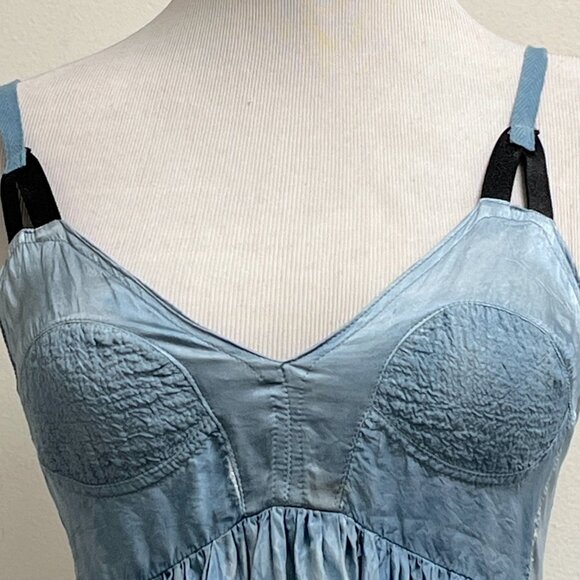 Eairth Stargazer blue bustier slip dress Anthropologie NWT 1 Xs S Silk - Picture 4 of 12